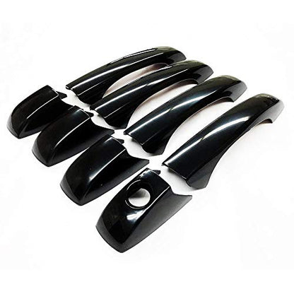 Ultra Finish Glossy-Black Series 8pcs Door Handle Covers Compatible with Chrysler+Dodge+Jeep Sedans SUVS 4DR