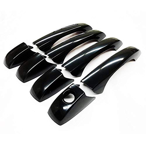 Ultra Finish Glossy-Black Series 8pcs Door Handle Covers Compatible with Chrysler+Dodge+Jeep Sedans SUVS 4DR