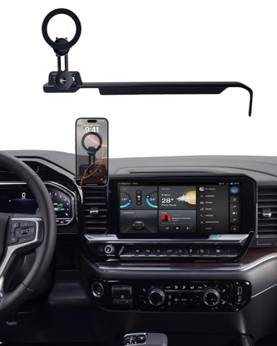 PZK Car Phone Holder for Chevy Silverado 1500/GMC Sierra 1500 2022 2023 2024 2025 2026 Accessories 13.4-Inch Screen Compatible with MagSafe Chevy Phone Mount with 360° Rotating Extension Rod - color: Magsafe, size: 2022-2026 Silverado /GMC Sierra (Extensi