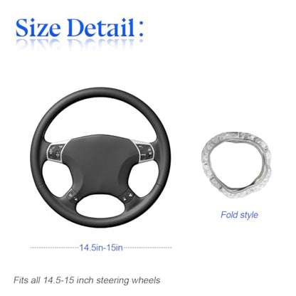 zipelo Elastic Stretch Steering Wheel Cover, Microfiber Breathable Ice Silk, Universal 15 Inch Anti-Slip Car Steering Wheel Protector, Warm in Winter and Cool in Summer, for Men and Women (Gray) - color: Gray
