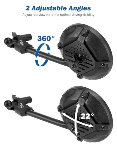 JOYTUTUS Doors off Mirrors Compatible with 2018-2023 Wrangler JL & 2020-2023 Gladiator JT, Off-Road Rearview 6 Inch Mirror with Ball Adapter, Broad Vision, No Shaking, Us Flag Pattern