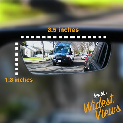 Safe View Wingman Blind Spot Mirrors – See More, Drive Safer – Real Convex Glass, Wide Angle Vision, Easy Peel & Stick, Durable Weatherproof Design - size: Wingman