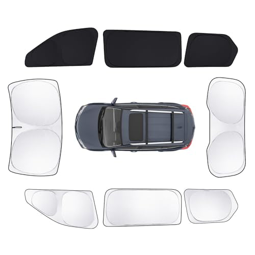 8pcs Car Window Shades for Grand Cherokee 2022-2026 Accessories,Windshield Side Rear Full Sunshade,Sun Visor UV Blocking, Privacy Protection for Camping Outdoor(Not for Cherokee L&Jeep Cherokee) - size: for Grand Cherokee 22-25