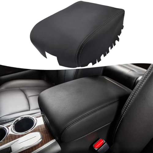 KBH Center Console Cover Replacement for Infiniti QX60 / JX35 & Nissan Pathfinder 2013-2020, Vinyl Leather, Car Armrest Upholstery, Anti-Scratch, Black - color: Black
