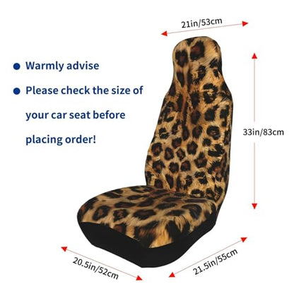 Leopard Print Seat Covers Brown Cheetah Car Accessories Universial Fit Bucket Seats Covers for SUV Truck Vans Sedans Front Seat Only Seat Protector Washable Polyester Seat Cushion - color: Leopard