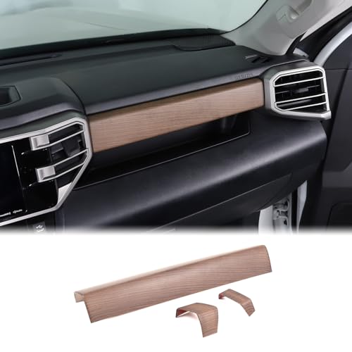 Aunginsy Central Control Dashboard Panel Strips Trim Compatible with Toyota Tundra/Sequoia 2022-2025 Car Center Console Dash Board Molding Panel Decorative Cover Protection ABS Interior Accessories - color: Pear Wood Grain Pattern