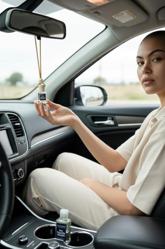 Automobile Diffuser, Long Lasting Car Air Freshener 2 Pack, Hanging Fresh Aroma Diffuser, Natural Essential Oil Fragrance for Removing Odors, Auto Interior Decor, Made in USA|ICED VANILLA WOODS-10 ML