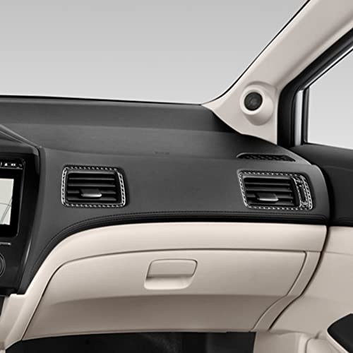 Auto Dashboard Co-Pilot Air Vent Outlet Frame Sticker Real Carbon Fiber Interior Trim Compatible with Honda Civic 9 Coupe/Sedan 2013 2014 2015 Accessories Black - color: Dashboard Co-pilot Air Vent Outlet Frame