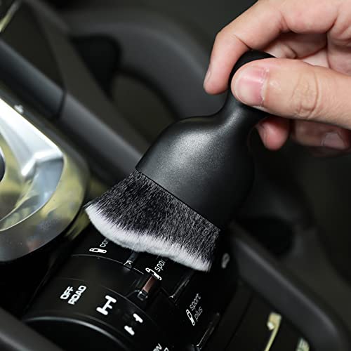 AOCISKA Car Interior Detailing Brush,Soft Bristle Cleaning Brush Car Detailing Brush Dusting Brush,Car Interior Cleaning Tool,Auto Detail Brush Car Dash Duster Brush (Black&White with Cap) - color: Black&white With Cap