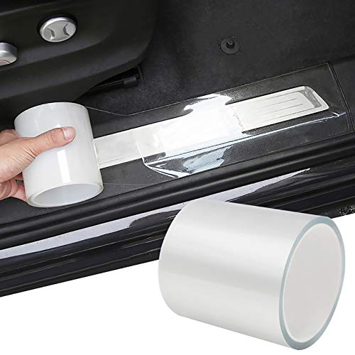 Universal Car Door Edge Guard, 4In x 33Ft Door Sill Protector, Automotive Anti-Collision Strip for Car Door Edge/Front and Rear Bumper/Door Sill Protector, Transparent - color: Transparent, size: 4In x 33Ft