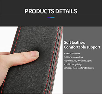 JEYODA Car Armrest Pad, Left Elbow Support, General Leather Booster Pad, Central Armrest Box, Adjustable Armrest (Grey) - color: Grey