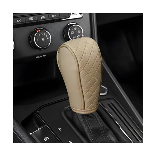 Car Gear Shift Cover, Diamond Embroidery Design Anti-Slip Vehicle Shifter Lever Protector, Automotive Shift Knob Handle Decoration, Universal for SUV Automobile Truck (Beige) - color: Beige