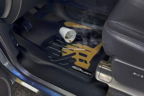 SMARTLINER Custom Fit Floor Mat 1st Row, 1-Piece Carpet Over-The-Hump with Raised Footrest, Compatible with 2012 Ford F-250