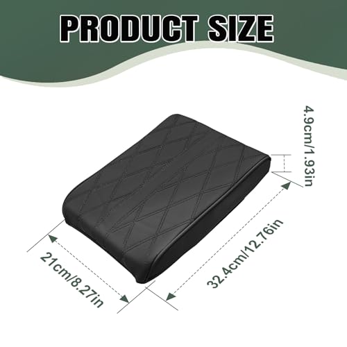 1 PCS Car Armrest Box Booster Pad, Leather 3D Texture Anti-Scratch Protective Cover, Memory Foam Leather Relieve Elbow Pressure Cushion, Universal for SUV, Truck, RV and More (Black) - color: Black