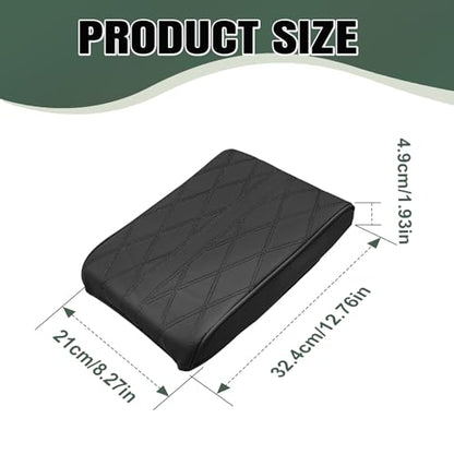 1 PCS Car Armrest Box Booster Pad, Leather 3D Texture Anti-Scratch Protective Cover, Memory Foam Leather Relieve Elbow Pressure Cushion, Universal for SUV, Truck, RV and More (Black) - color: Black