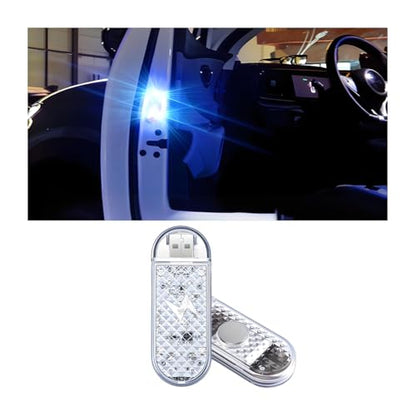 Car Door LED Warning Lights, 2PCS Roadside High Brightness Vehicle Flashing Flares Safety Signal Lamp, Rechargeable Automotive Strobe Lights, Universal for SUV RV Truck (Blue) - color: Blue