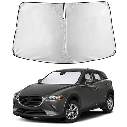 EcoNour Windshield Sunshade Compatible for Mazda CX-3 2016-2019 2020 2021, Sun Visor for Front Windshield & Window Sun Shade Cover, UV Heat Blocker & Protector, Car Accessories - size: For Mazda Cx-3 (2016-2021)