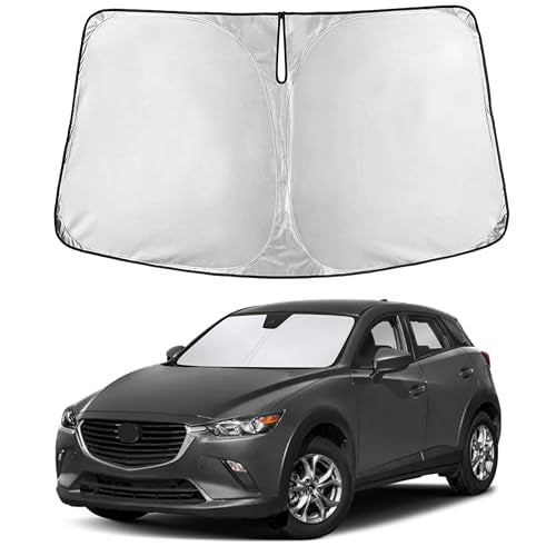EcoNour Windshield Sunshade Compatible for Mazda CX-3 2016-2019 2020 2021, Sun Visor for Front Windshield & Window Sun Shade Cover, UV Heat Blocker & Protector, Car Accessories - size: For Mazda Cx-3 (2016-2021)