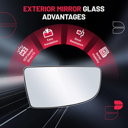 BDFHYK Mirror Glass Compatible with Transit T150 T250 T350 2015-2022 Side View Convex Mirror Glass with Backing Plate, Replaces BK3Z17K707B (Right Lower Side) - size: Right Passenger Side, style: 2015-2022 Transit T250