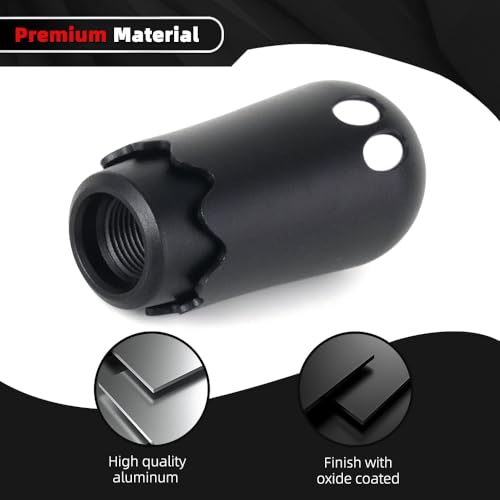 Ghost Shift Knob, Aluminum Weighted Automotive Gear Shift Manual knobs Lever with 3 Threaded Adapters M8 M10 M12 x 1.25, Universal for Vehicle Funny Cool Spooky Car Accessories (Black) - color: Black