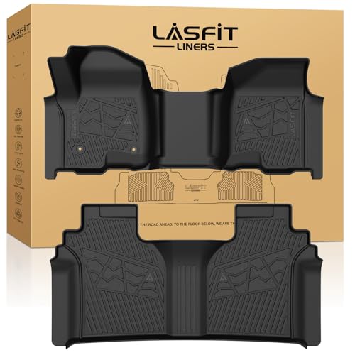LASFIT Floor Mats 2019-2026 for Chevy Silverado/GMC Sierra 1500, 2020-2026 2500HD 3500HD, Crew Cab Only/Bench Seat (Only Fit with Rear Under-Seat Storage, But Not Fit 2nd Row Plastic Storage) - size: Bench Seat/Crew Cab/With Rear Storage 2019-2026