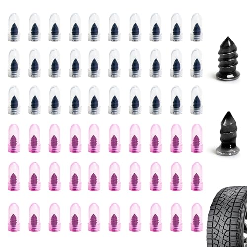 60 PCS Tire Repair Rubber Nail Kit, Self-Tapping Spiral Screws for Tubeless Tires - Upgrade Emergency Puncture Fix Tools for Car/Truck/Motorcycle/Tractor