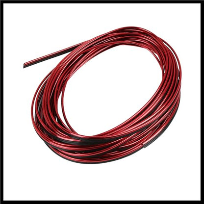 Car Interior Gap Door Edge Trim Strip Line Chrome Red 8m 26.25ft Durable Material