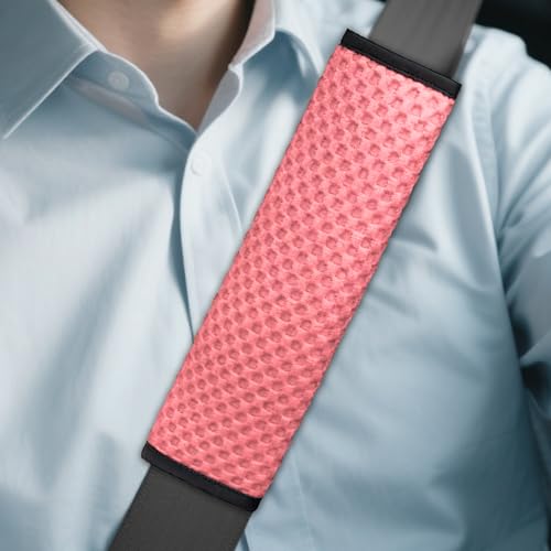 2PCS Car Seat Belt Covers, Soft Seat Belt Shoulder Pads Neck Covers, Breathable Mesh Seatbelt Strap Protector, Car Interior Accessories for Comfortable Driving Fit for Truck SUV (Pink) - color: Pink