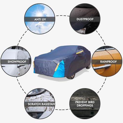 Car Cover Waterproof All Weather, 6 Layers Outdoor Full Exterior Cover Rain Sun UV Snowproof Protection with Zipper Cotton, Mirror Pocket for Honda CR-V - style: Honda CR-V