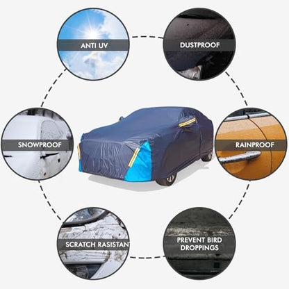 Car Cover Waterproof All Weather, 6 Layers Outdoor Full Exterior Cover Rain Sun UV Snowproof Protection with Zipper Cotton, Mirror Pocket for Honda CR-V - style: Honda CR-V