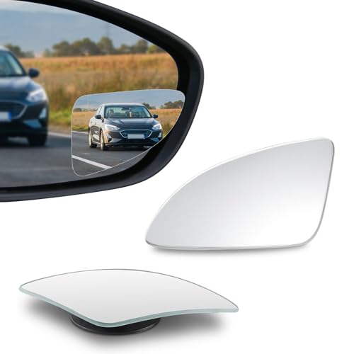 2PCS Blind Spot Mirror, Side Mirror Blindspot, 2" Round HD Glass Frameless Convex Rear View Mirror, 360° Adjustable Wide Angle Side Rear View Accessories for Most Sedan SUV Truck (Ovoid) - color: Ovoid