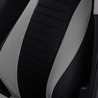 Car Front Seat Covers, Bucket One-Piece Auto Front Seat Protectors, 2PCS Premium Breathable Vehicle Seat Cushions Airbag Compatible, Car Accessories Universal for SUVs, Trucks, Car (Gray) - color: Gray