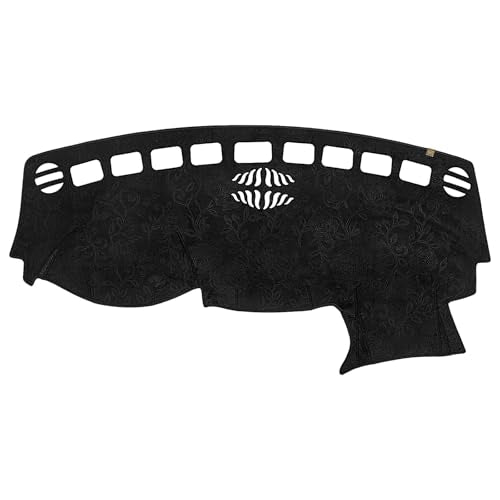 Dashboard Cover Dash Mat Fit for Je-ep Compass 2021-2017 (MP Body Code,Without HUD Models),Car Dash Board Mat Anti-Glare Carpet,Non-Slip Pad Sunshield Protector (Flannel) - color: Black Embossed, size: Fit 17-21 Compass - (Black)