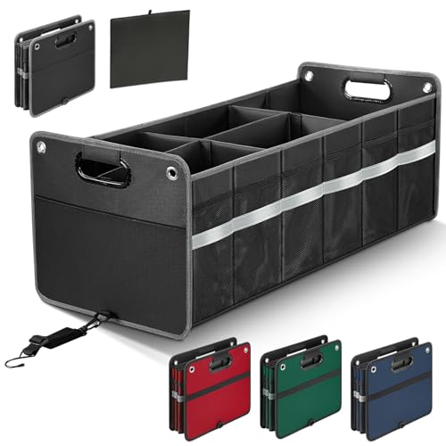 winhunt Car Trunk Organizer, Car Storage Organizer, Collapsible Multi Compartment for Car, Suv, Sedan, Truck, 100L, Extra Larger (Black, 100L) - color: Black, size: 100L