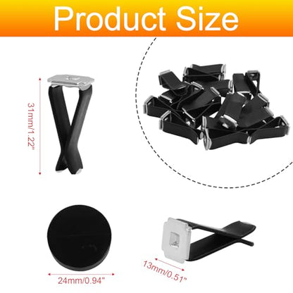 Bonsicoky 20 Pcs Square Head Car Vent Clips with Round Plastic Slot Head, Air Freshener Clips for Office Home Car Air Conditioner Outlet, Black - color: Black(with Round Slot Head), size: 20 Pcs