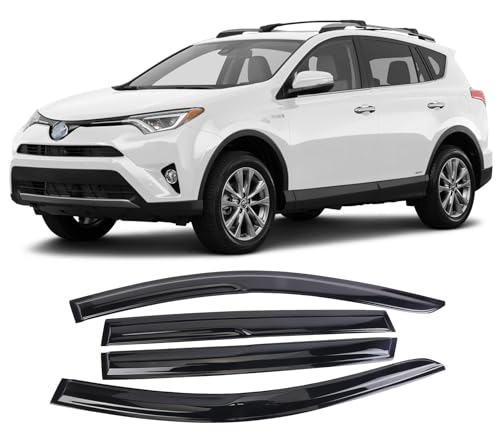 Tape-On Window Visors Deflectors Rain Guards 4 Piece Set ‎Compatible with 2013-2018 Toyota Rav4 94992 - size: 2013-2018 Toyota Rav4