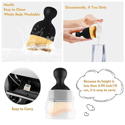 Car Interior Cleaning Brush Car Duster Interior with Ultra Soft Bristles Auto Detailing Brushes Dusting Car Accessories for Dashboard, AC Vents, Leather, Scratch-Free (2Pack) - size: 2Pack