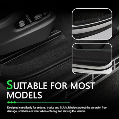 Car Door Entry Guard, 16.4FT Anti-Slip Sill Trim Protection Strips, Anti Collision Scuff Car Door Sill Protector, Waterproof Automotive Entry Guard Protector Sticker for Most Cars (16ft x 7cm)