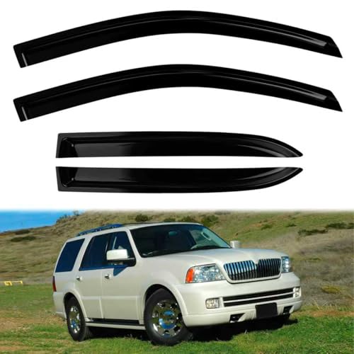 4PC Rain Guards for 2002-2010 Ford Explorer Mercury Mountaineer Window Visors for 03-10 Lincoln Aviator Deflectors Sun Shades Vent Tape On Out Channel - size: 02-10 Ford Explorer Mercury Mountaineer