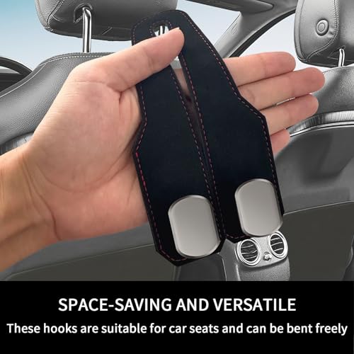 Car Seat Headrest Hooks for Purses and Bags, 2 Pack Bag Purse Holder for Car With Double Metal Hooks, Car Purse Hanger, Headrest Back Seat Handbags Hook Cute Hanging Accessories, Black - color: Black 2pcs