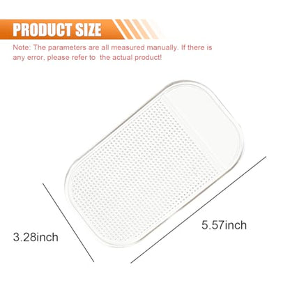 Car Dashboard Non-Slip Mat, Washable Reusable Magic Sticky Gripping Mat, 5.27"x 3.28" Anti-Slip Car Dashboard Pad for Radar Detector, Phone, Keys, GPS, Coins (Clear)