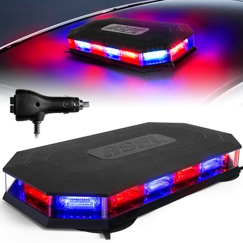 ASPL 16.5 Inch Roof Top Beacon Emergency Strobe Light 56 LED Magnetic Warning Caution lights bar Traffic Hazard Plow Light for Trucks Vehicles Construction Snowplow (Red/Blue) - color: Red/Blue