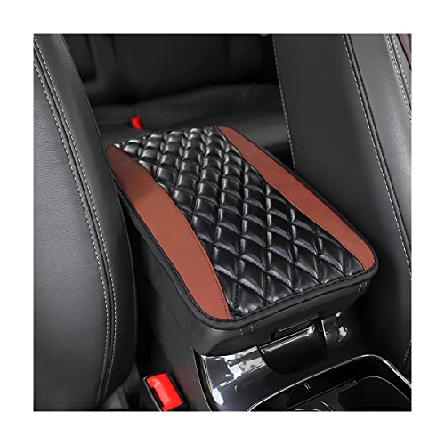 Moly Magnolia Car Center Console Cushion Pad, Universal Leather Waterproof Armrest Seat Box Cover Protector,Comfortable Car Decor Accessories Fit for Most Cars, Vehicles, SUVs (Brown) - color: Brown
