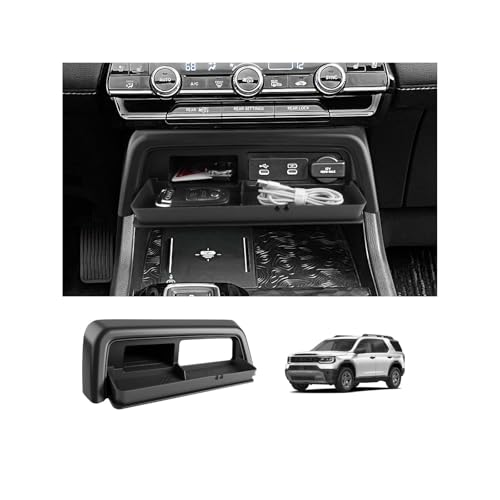 LUWU 2026 Honda Passport Accessories Compatible with 2023 2024 2025 2026 Pilot & 2026 Passport Center Console Organizer, Armrest Storage Box Tray Organizer Insert Tray 2025 Pilot Accessories Black - color: 2026 Passport & 2023-2026 Pilot Organizer