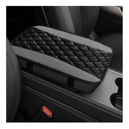 Car Center Console Cushion Pad, 12.6"×7.5" Waterproof Leather Armrest Seat Box Cover Protector, Soft Comfortable Anti-Scratch Arm Rest Console Pad for Most Cars Trucks SUVs (Gray) - color: Gray
