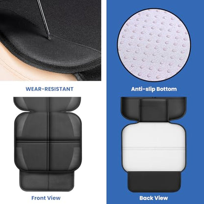 Meolsaek Car Seat Protector for Child Car Seat, Durable 600D Fabric Waterproof Car Seat Cover with Thick Pad Non-Slip Backing，No Imprints (Thicker Black-1pc) - color: Thicker Black-1pc