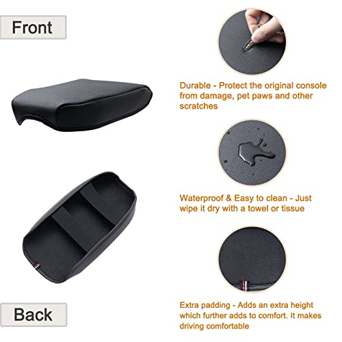 JDMCAR Center Console Armrest Cushion for 2025 Toyota RAV4 Accessories 2024 2023 2022 2021 2020 2019 Leather Middle Console Lid Cover Pad Protector Elbow Arm Rest Covering Car-(Black) - color: Cushion-Black