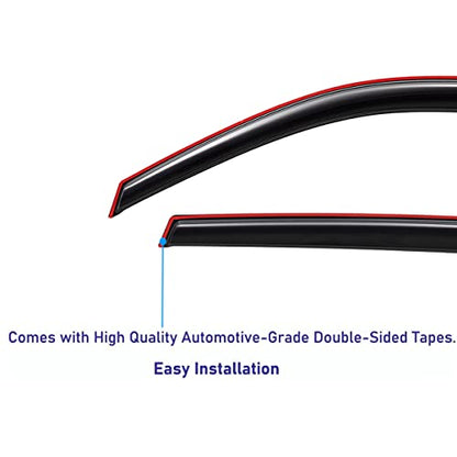 Lightronic Extra Durable Clip-on in-Channel Auto Vent Window Visor, Fits 2017-2022 Honda CR-V (CRV), UV Protection Rain Guard, Original Wind Deflector, No-Drill Easy Install, Dark Smoke, 4-Pcs