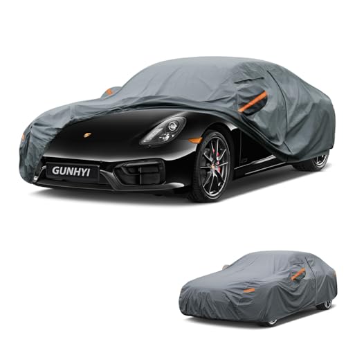 GUNHYI Premium Car Cover Custom Fit Porsche 718/Boxster/Cayman, 16 Layers Heavy Duty Car Cover Waterproof All Weather with Zipper Door for Sun Rain Snow Dust Uv Protection - color: 21 Porsche, size: 21.01 Porsche 718/Boxster/Cayman