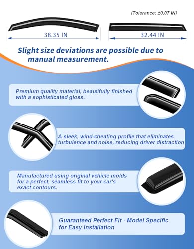 Extra-Thick Window Rain Guards Fit for 2020 2021 2022 2023 2024 2025 Subaru Outback Window Deflectors Window Vent Visors Shades - size: Fit for 2020-2025 Subaru Outback